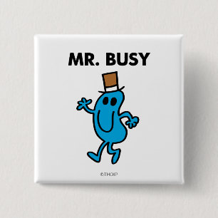Mr. Busy Waving Hello 2 Inch Square Button