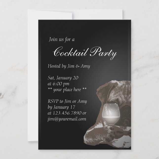 Mr Carlin & Fine Wine Cocktail Party Invitations 0 (Devant)