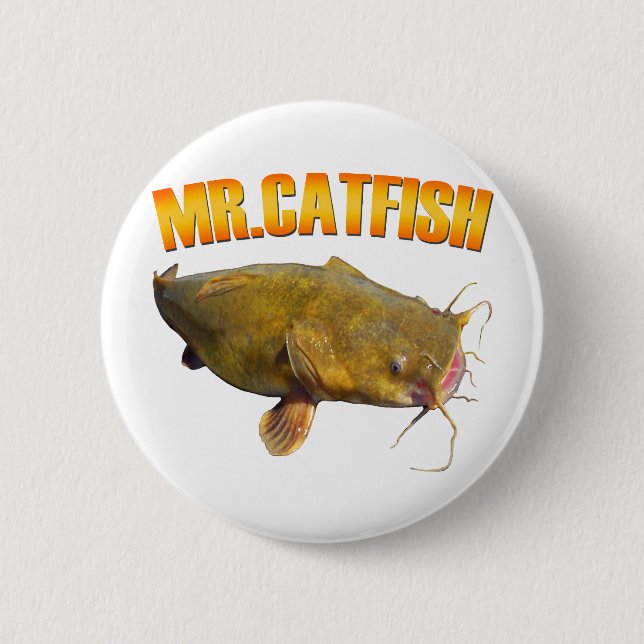 Mr Catfish fishing 2 Inch Round Button (Front)