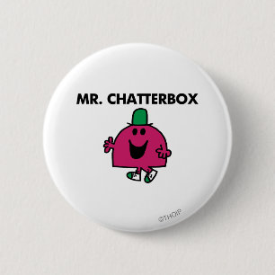 Mr. Chatterbox Waving Hello 2 Inch Round Button