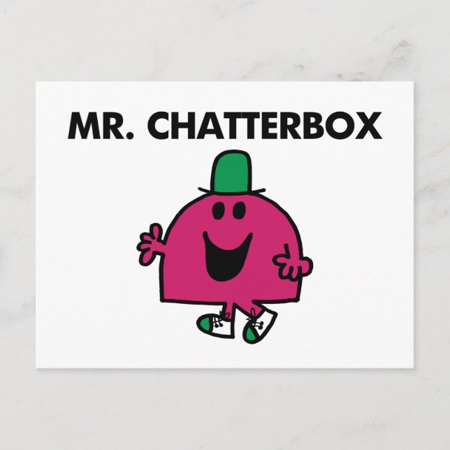 Mr. Chatterbox Waving Hello Postcard (Front)