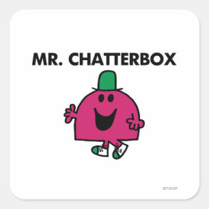 Mr. Chatterbox Waving Hello Square Sticker