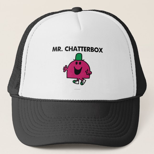 Mr. Chatterbox Waving Hello Trucker Hat (Front)