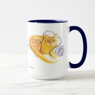 Mr Cheddar Cat Cup For Knitters