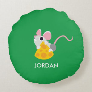 Mr. Cheeseman the Mouse Round Pillow
