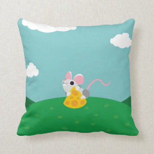 Mr. Cheeseman the Mouse Throw Pillow