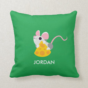 Mr. Cheeseman the Mouse Throw Pillow