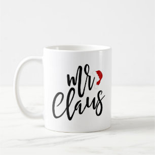 Mr. Claus Black Script With Hat Holiday Mug