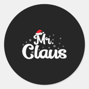Mr Claus Christmas Family Matching Pajama  Classic Round Sticker