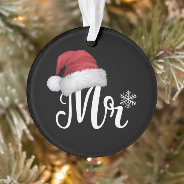 Mr Claus Couples Matching Christmas Pyjamas Santa Ornament (Tree)