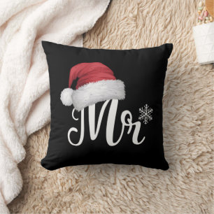 Mr Claus Couples Matching Christmas Pyjamas Santa Throw Pillow