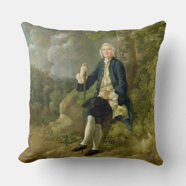Mr Clayton Jones, c.1744-45 (oil on canvas) Throw Pillow (Front)