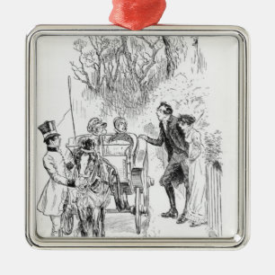 Mr. Collins and Charlotte were both standing Metal Ornament