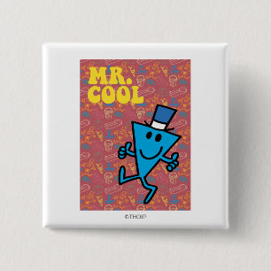 Mr. Cool Colourful Background 2 Inch Square Button