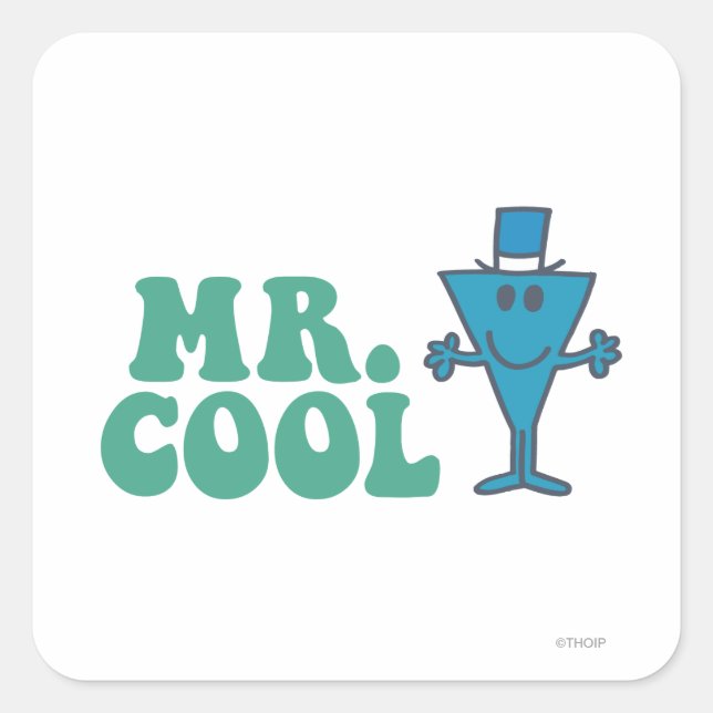 Mr. Cool | Logo Design Square Sticker (Front)