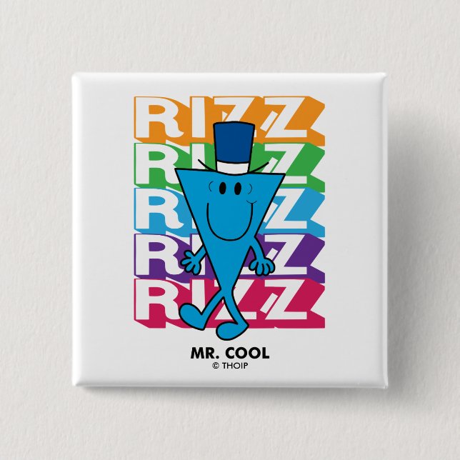 Mr. Cool Rizz 2 Inch Square Button (Front)