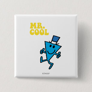 Mr. Cool Yellow Lettering 2 Inch Square Button