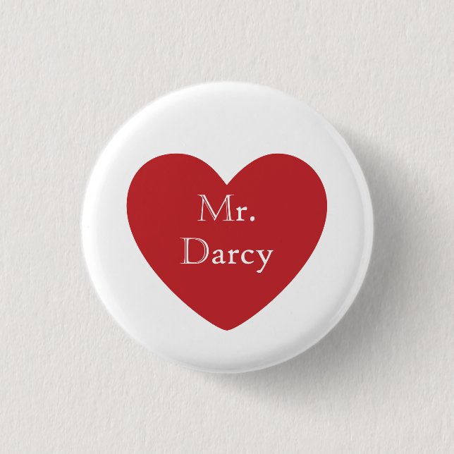 Mr. Darcy 1 Inch Round Button (Front)