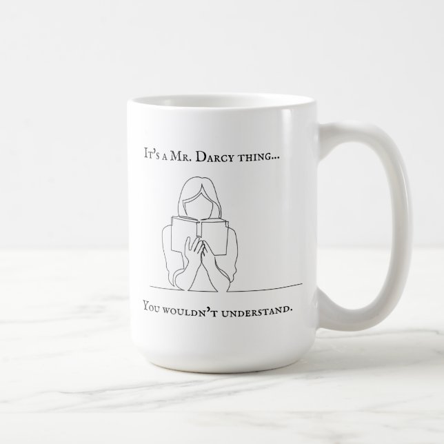 Mr Darcy Mug, Gift, Jane Austen, Pride & Prejudice Coffee Mug (Right)