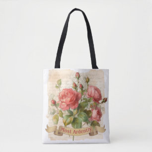 Mr Darcy Quote, Most Ardently, Romantic Love Tote Bag