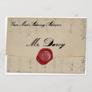 Mr Darcy Regency Love Letter Invitation
