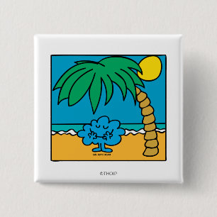 Mr. Daydream Beach Scene 2 Inch Square Button