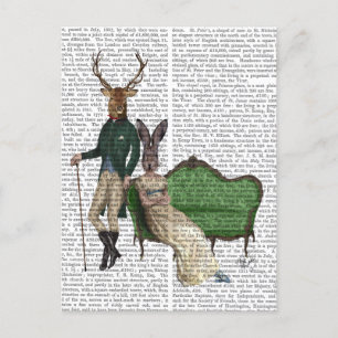Mr Deer and Mrs Rabbit Postcard