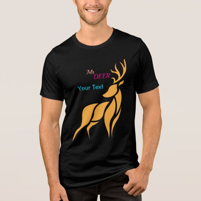 Mr. Deer Graphic – Rustic Woodland Style Tri-Blend Shirt (Front)