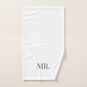 Mr Elegant Minimalist Charcoal Hand Towel