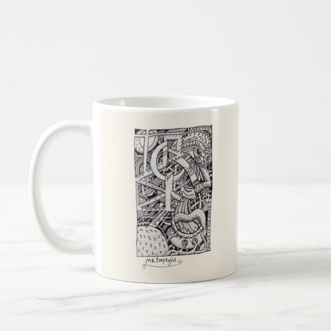 Mr Emptyful, ink drawing Coffee Mug (Left)