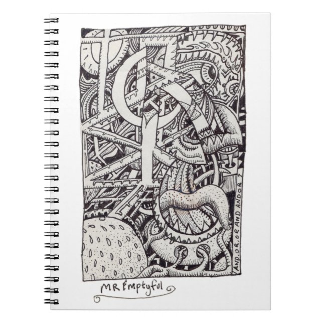 Mr Emptyful, Ink drawing Notebook (Front)
