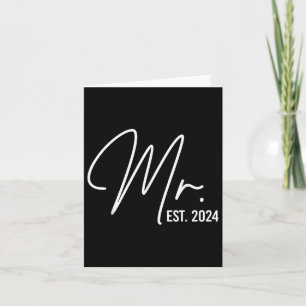 Mr. Est. 2024 Just Married Wedding Hubby Mr & Card