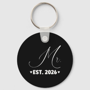 Mr Est 2026 Just Married Couple Wedding Party Mrs Keychain