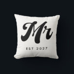 Mr EST year Throw Pillow<br><div class="desc">Mr established Year fun Minimal Design</div>