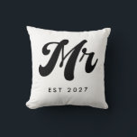 Mr EST year Throw Pillow<br><div class="desc">Mr established Year fun Minimal Design</div>