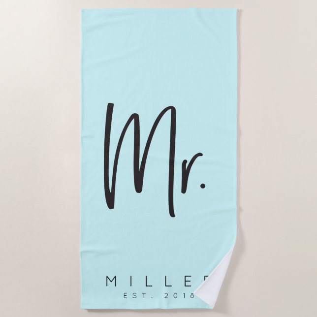 Mr. Established Custom Beach Towel (Front)