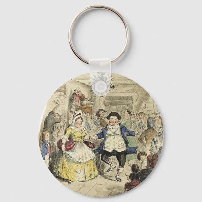 Mr. Fezziwig's Ball, A Christmas Carol Keychain (Front)
