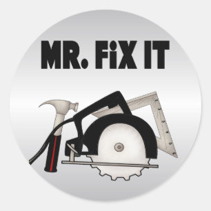 Mr Fix It Classic Round Sticker