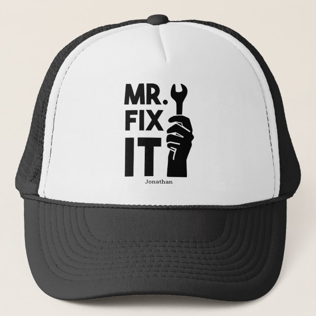 Mr Fix It Handyman Personalized Trucker Hat (Front)