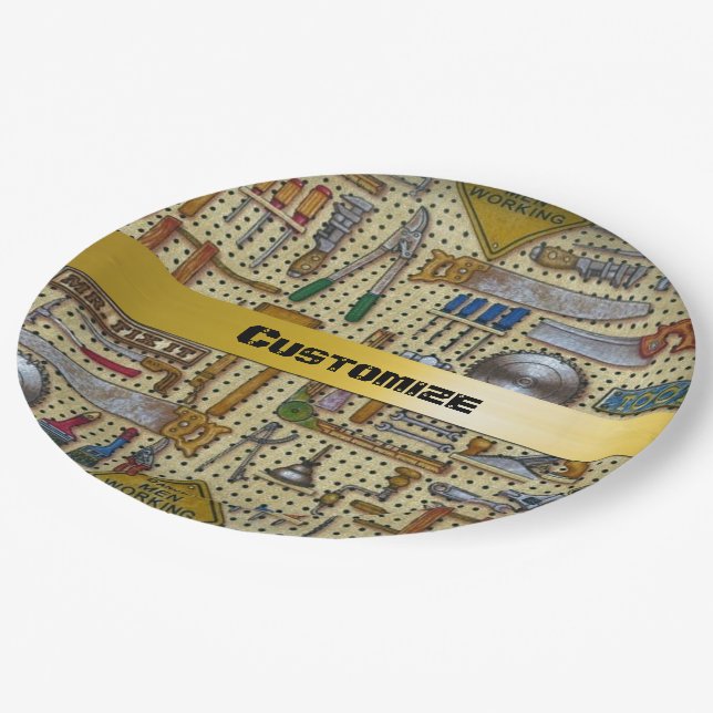 Mr. Fix It Handyman Tools Paper Plate (Angled)
