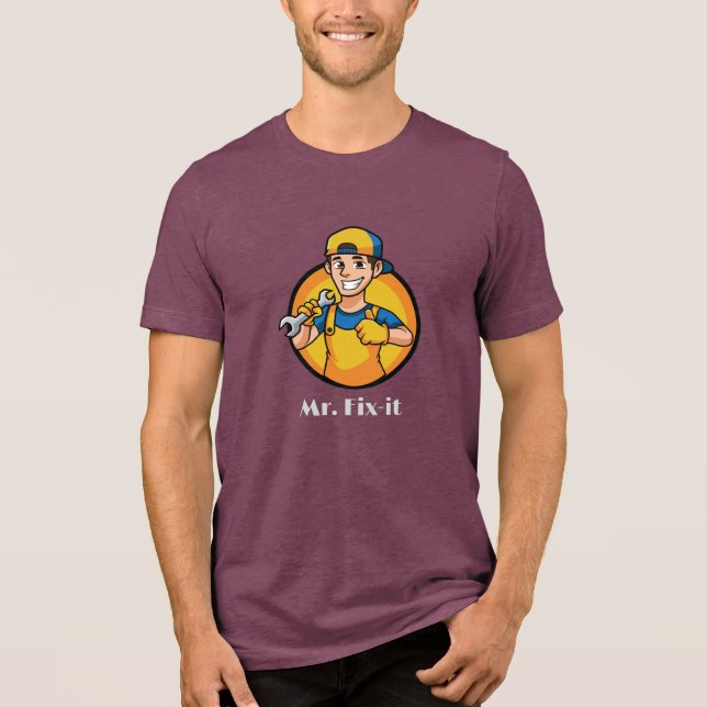 Mr. Fix-it, honey eyes, brown hair, T-shirt Tri-Blend Shirt (Front)