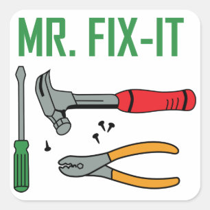 Mr Fix It Square Sticker