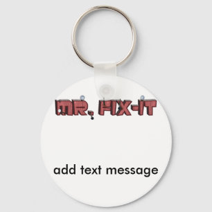 Mr. Fix-It Wooden Text Design (With Nails) Keychain