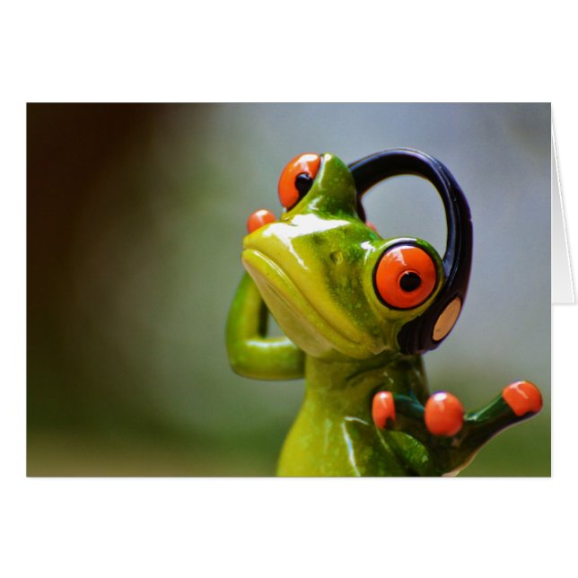 Mr. Frog with Headphones (Front Horizontal)