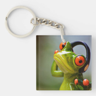 Mr. Frog with Headphones Acrylic Keychain