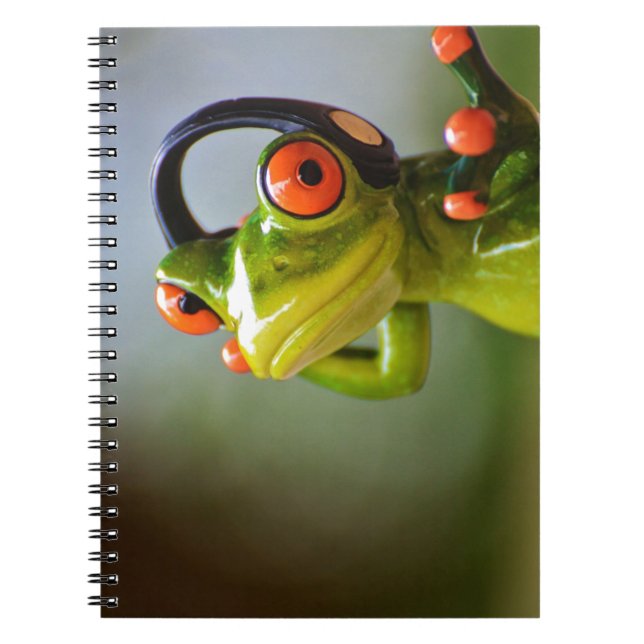 Mr. Frog with Headphones Notebook (Front)