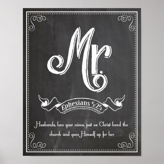Mr. from the Mr. and Mrs series Ephesians 5:25 Poster (Front)