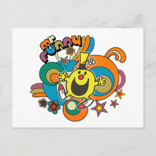 Mr. Funny Colourful Stars & Swirls Postcard