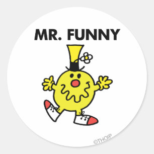 Mr. Funny   Funny Face Classic Round Sticker
