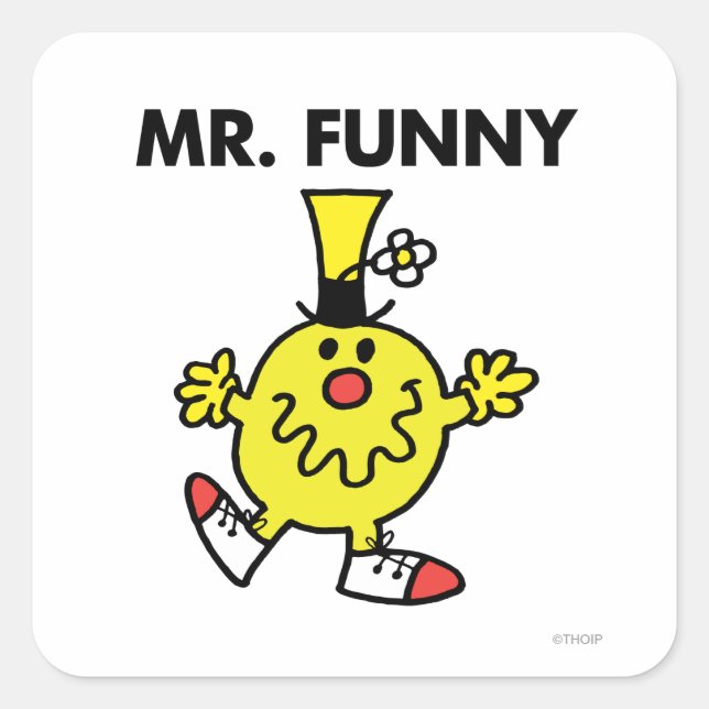 Mr. Funny | Funny Face Square Sticker (Front)